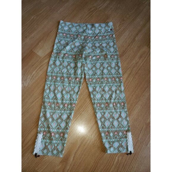 MATILDA JANE 435 Print It Cropped Leggings Size 12 Knit Zip Ankle Stretch - Picture 3 of 9